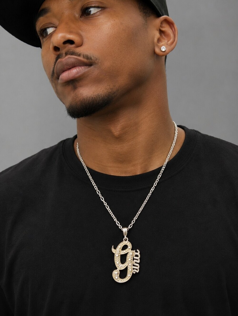 Vtg 1990s Hip Hop G Unit Pendant Figaro Chain Necklace